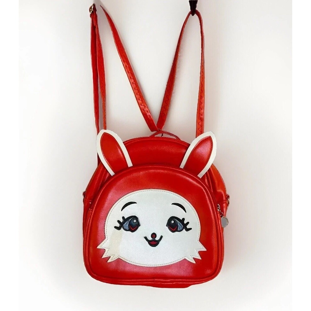 PU Leather Toddler/Preschool Backpack Red Bunny EUC